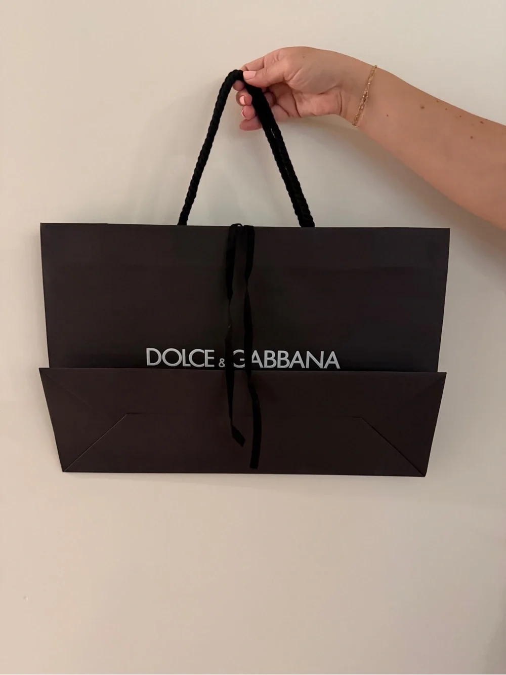 Dolce & Gabbana Black Shopping Tote with White Logo